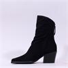 Paul Green Rear Zip Western Ankle Boot - Black Suede